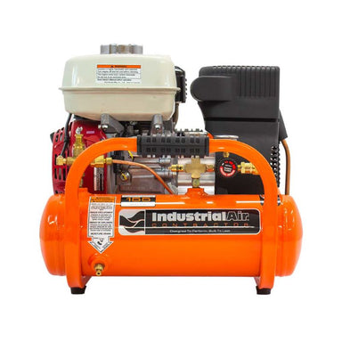 Industrial air compressor 4 gallon front view