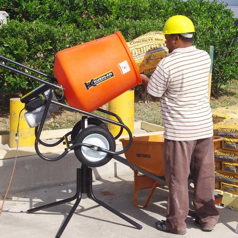 Kushlan Electric Direct Drive Cement Mixer 3.5-Cubic ft. Drum 3/4 HP